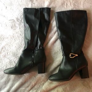 Black Faux Leather Boots